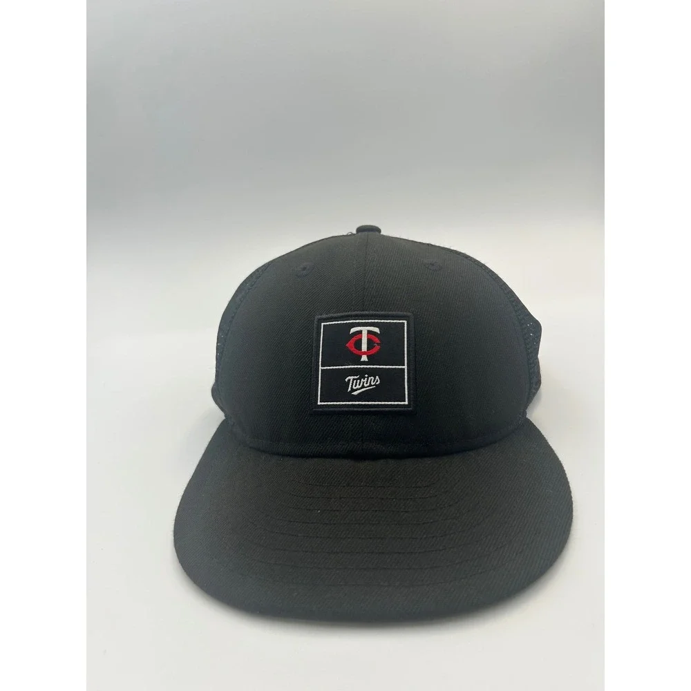 New Era 9FIFTY Minnesota Twins Snapback Hat Black Trucker Mesh MLB Cap B912